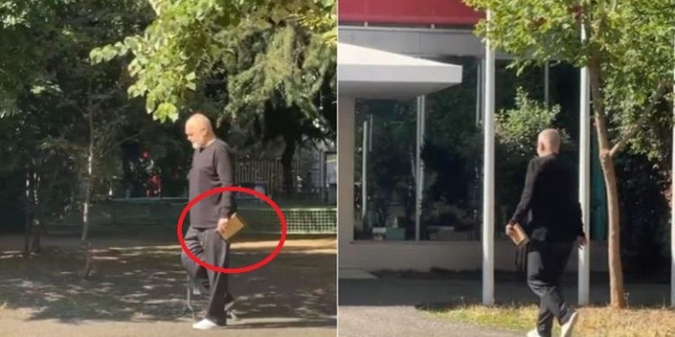 VIDEO/ Edi Rama surprizohet për ditëlindje në hyrjen e selisë së PS, çfarë mban në duar…