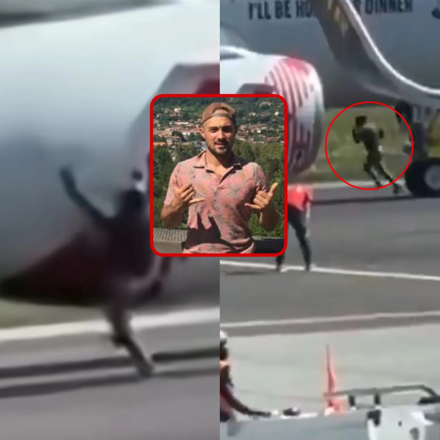 Publikohen pamjet kur 35-vjeçari përfundon në motorin e avionit (Kujdes pamje të rënda)